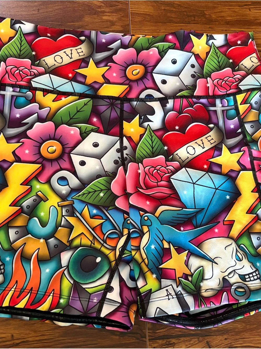 Retired tattoo mash Constantly Varied Gear Multicolor Shorts 5’ inseam